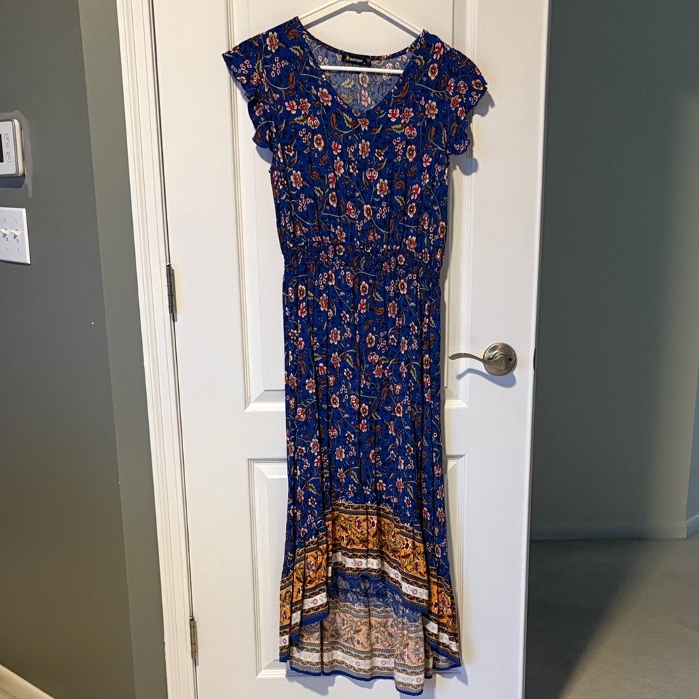 Floral Blue Maxi Dress
